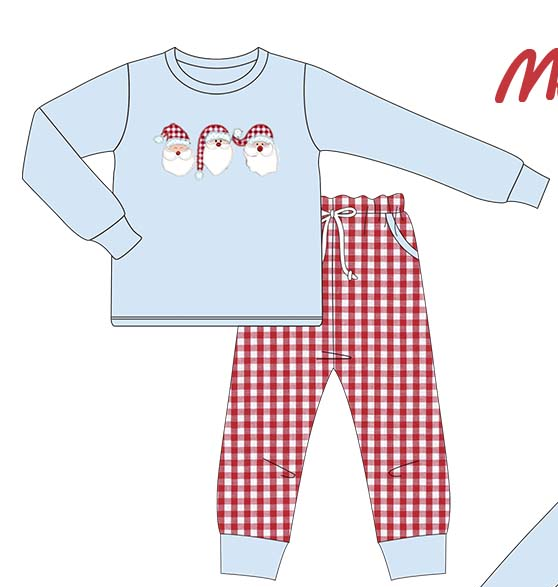 Red & Light Blue Santas Boys Set