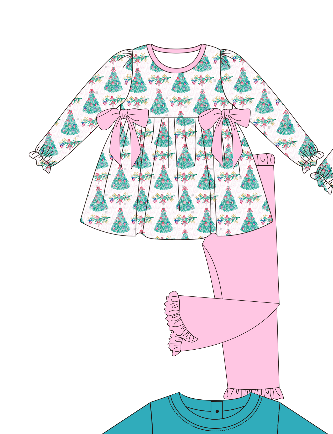 Pink Pant Christmas Tree Set