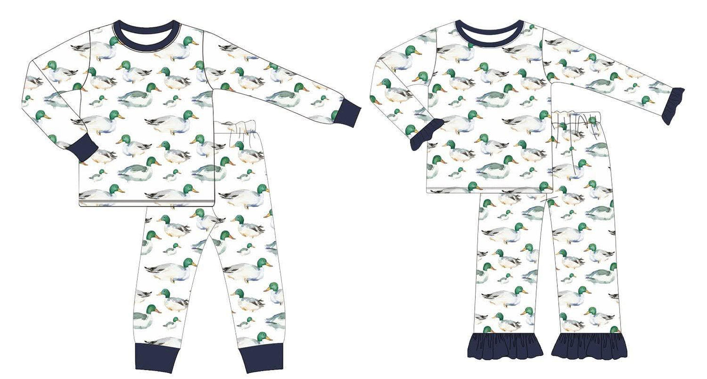 Blue & White Mallard Pajama Sets