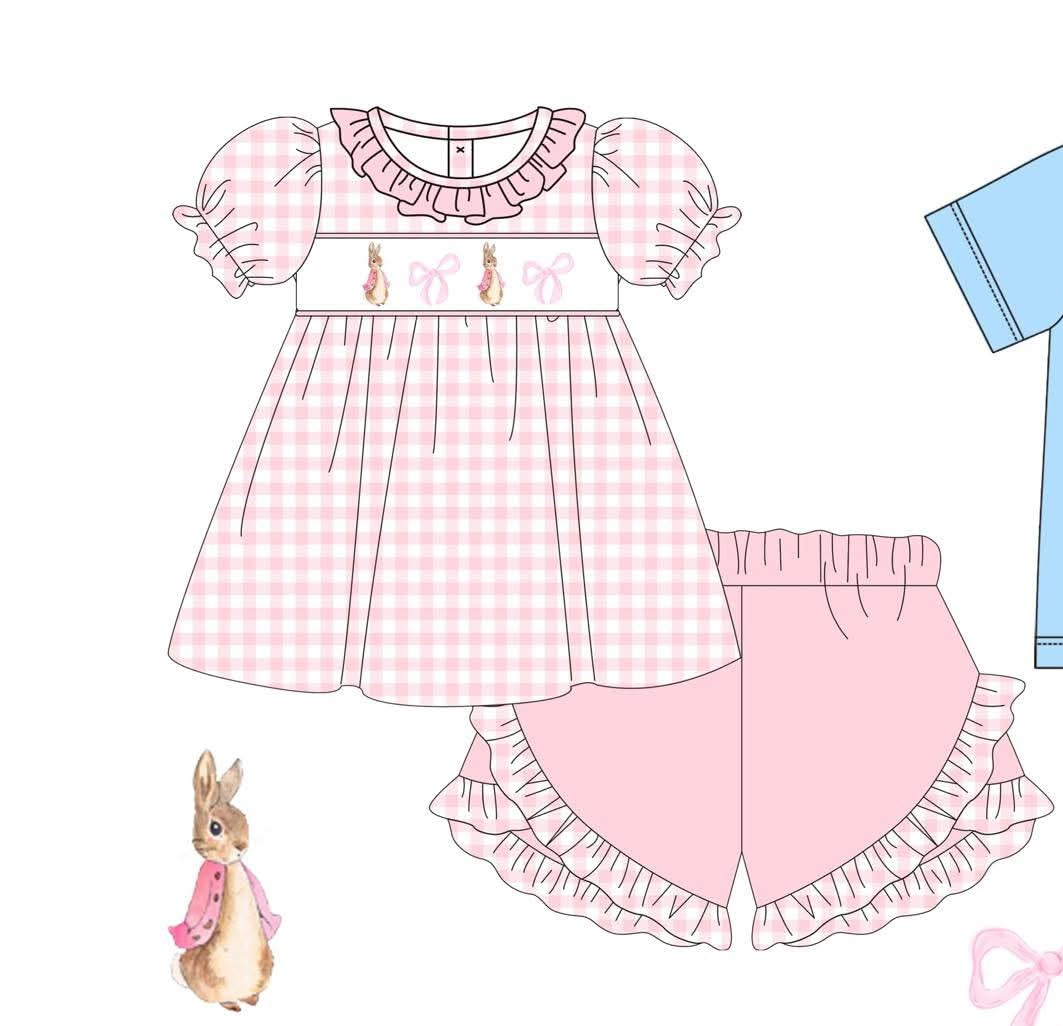Plaid Peter Rabbit Girls Short Set