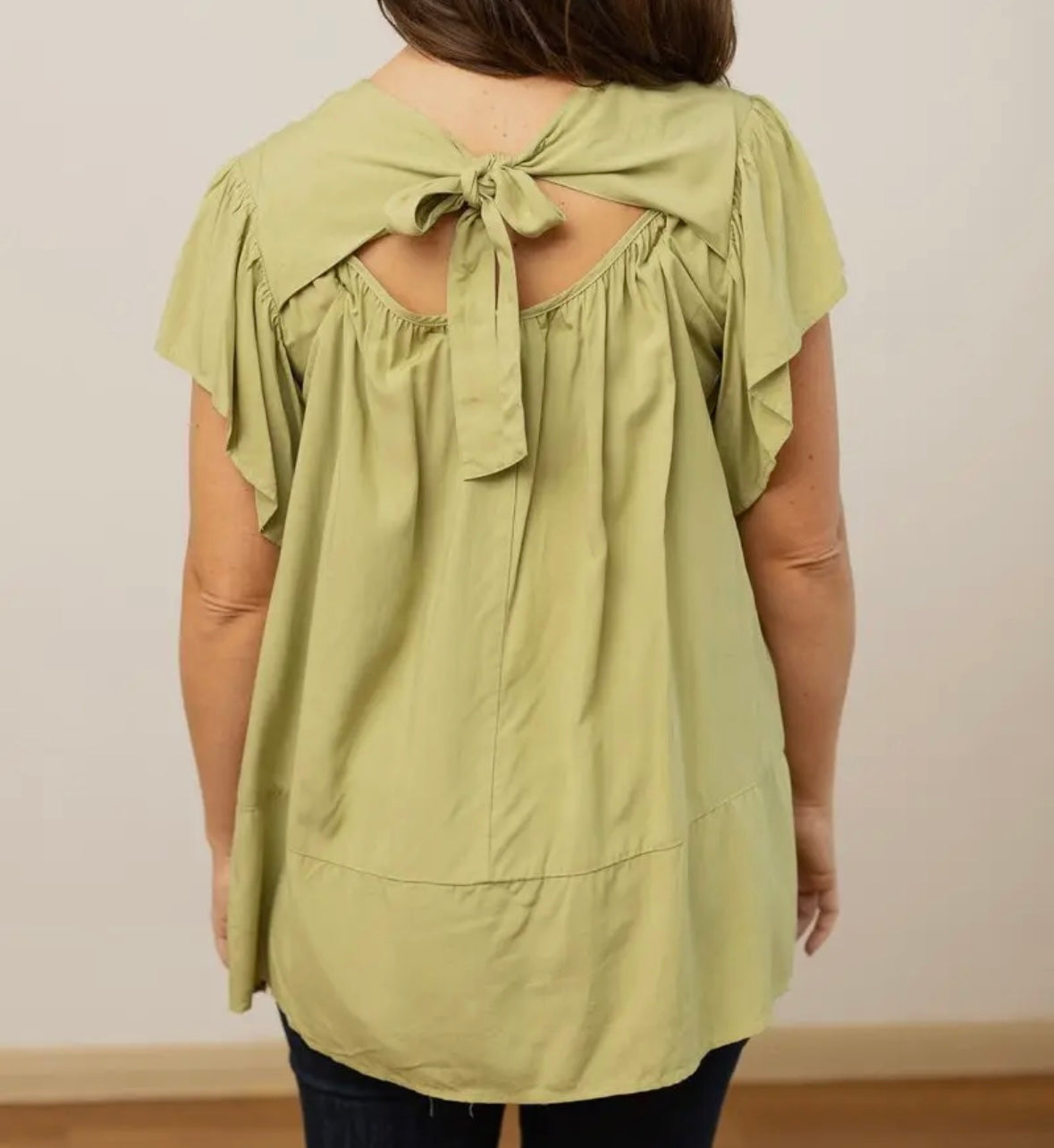 Sage Blouse with Bow