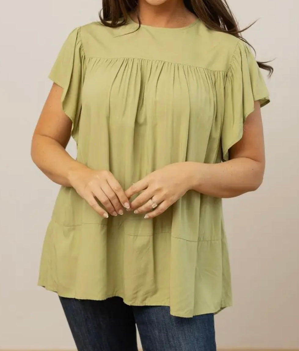 Sage Blouse with Bow