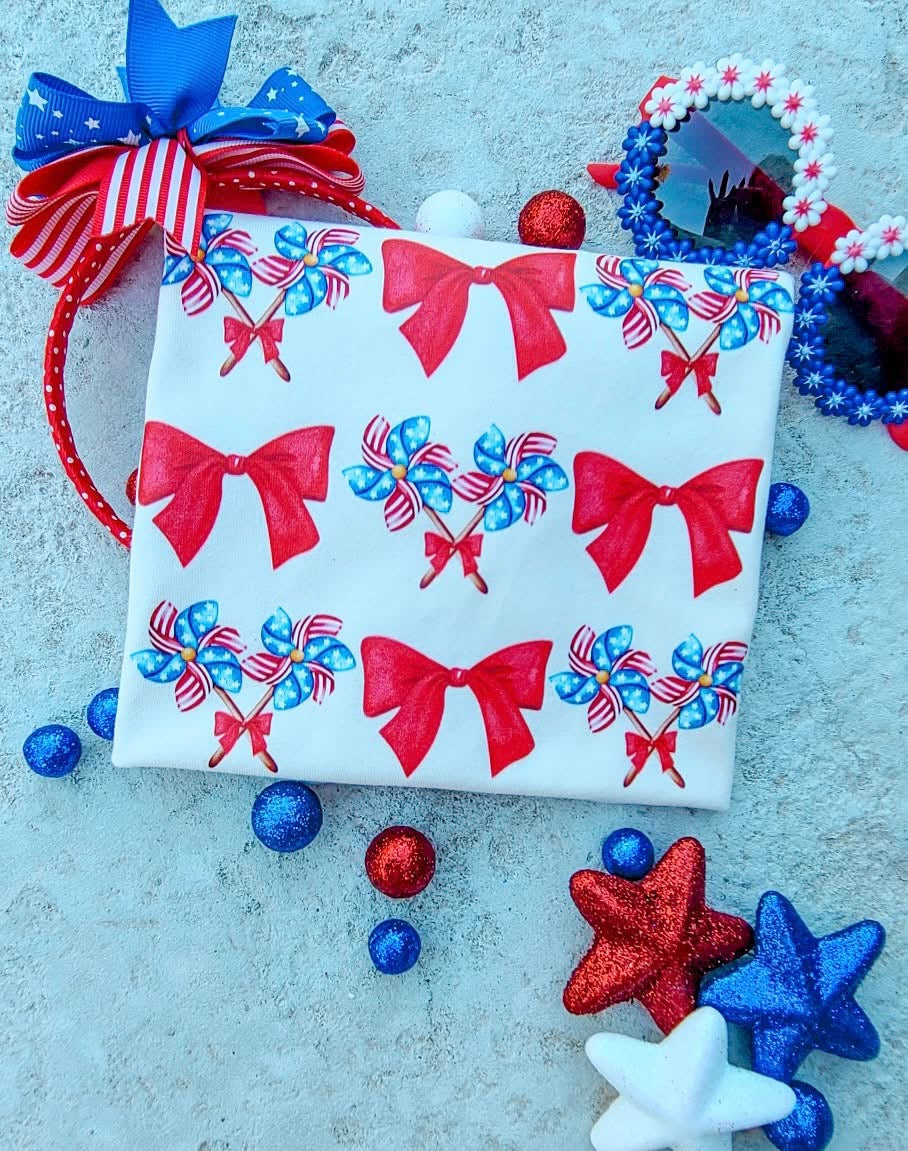 Bows & Pinwheels RWB Kids Tshirt