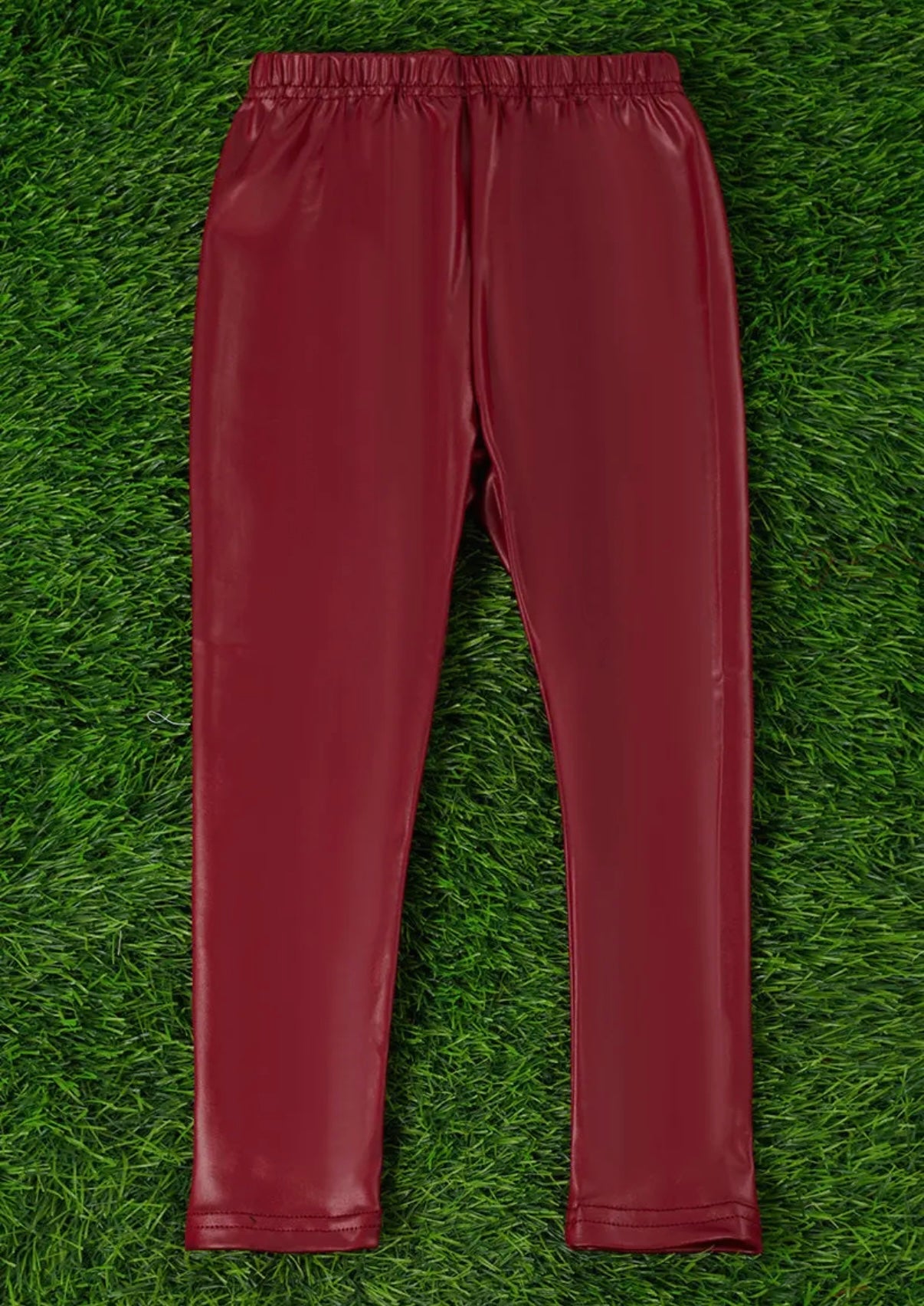 Maroon Faux Leather Leggings