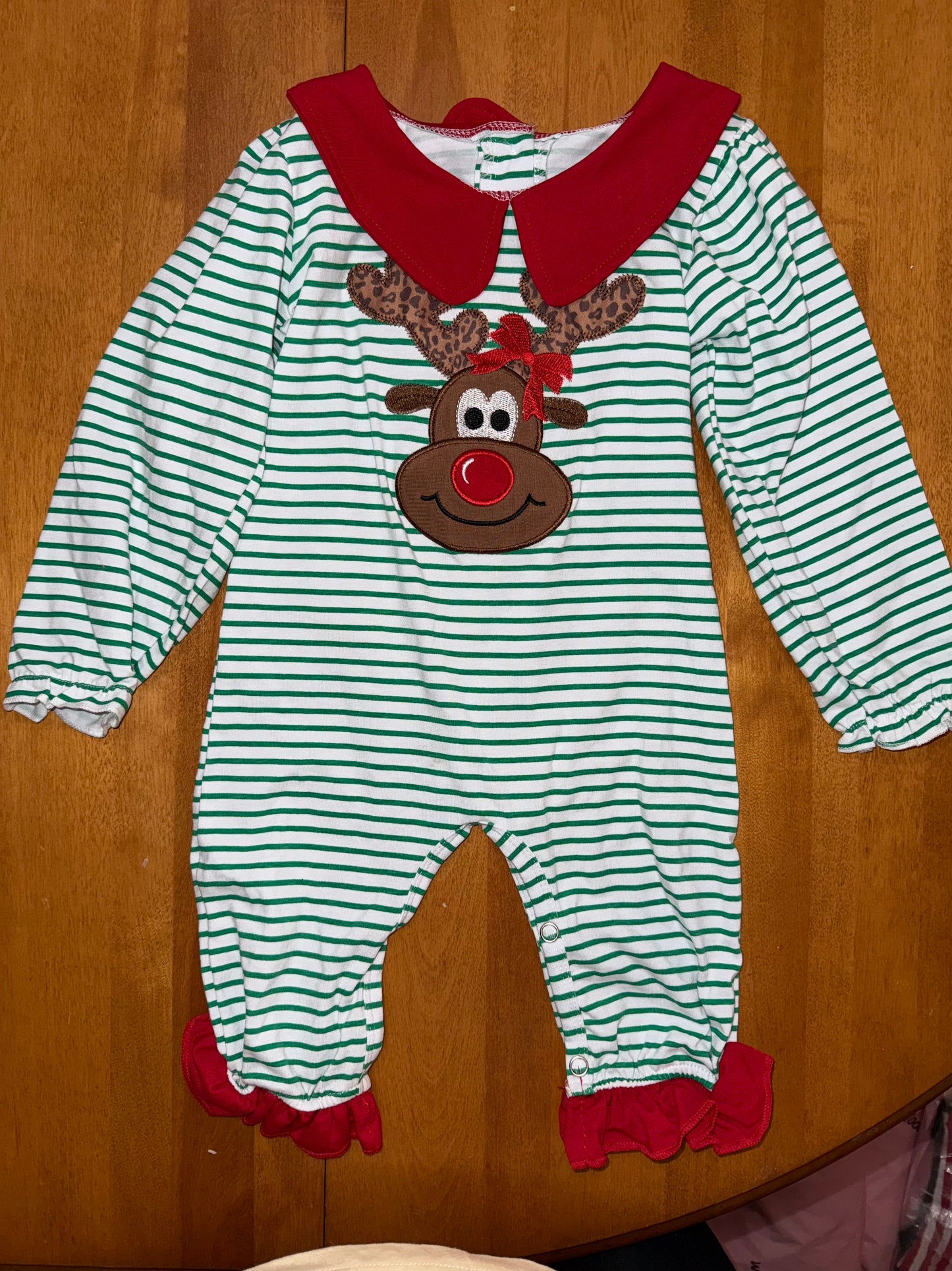 Rudolph Stripe Romper
