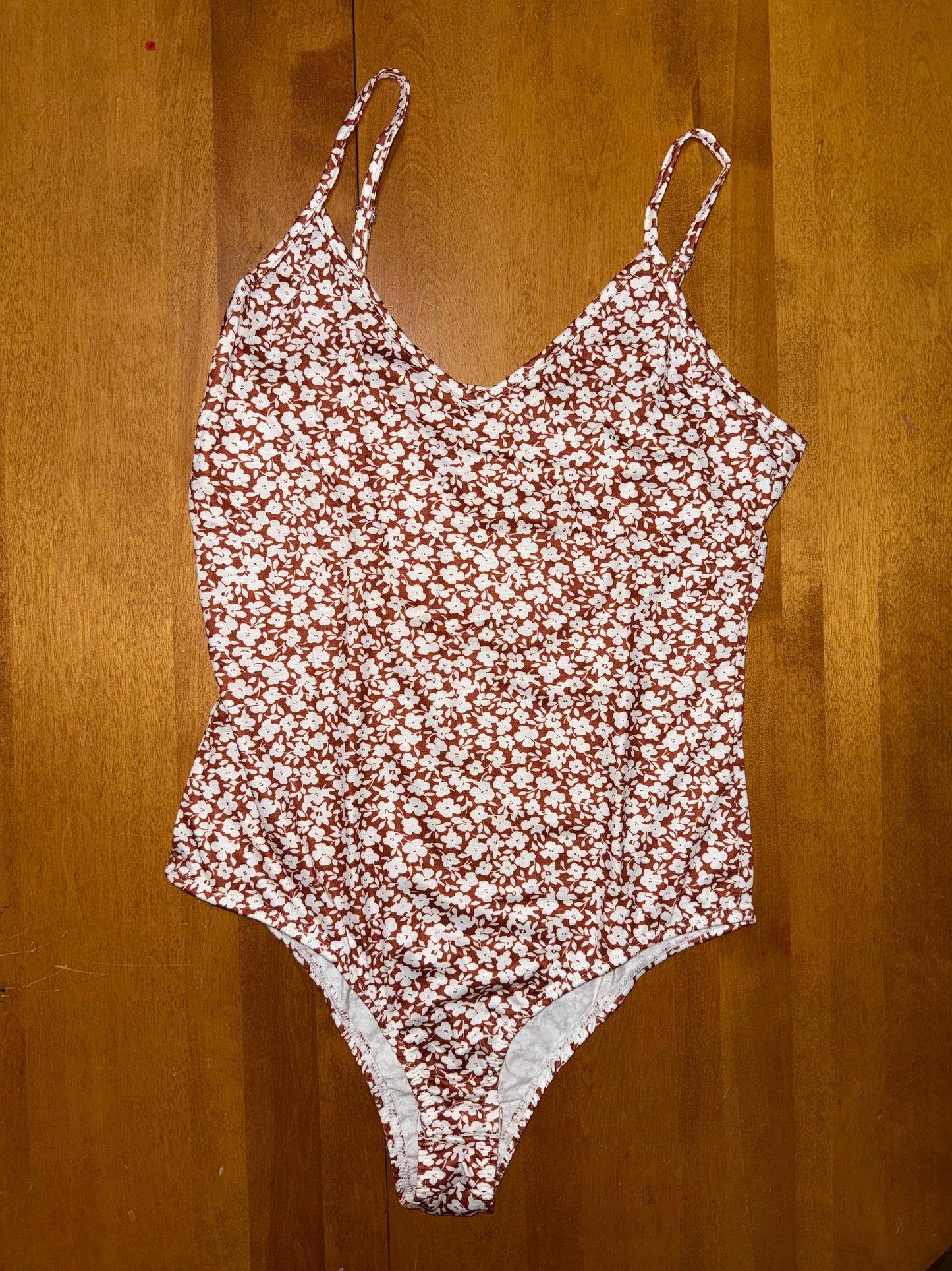 Brown Floral Body Suit