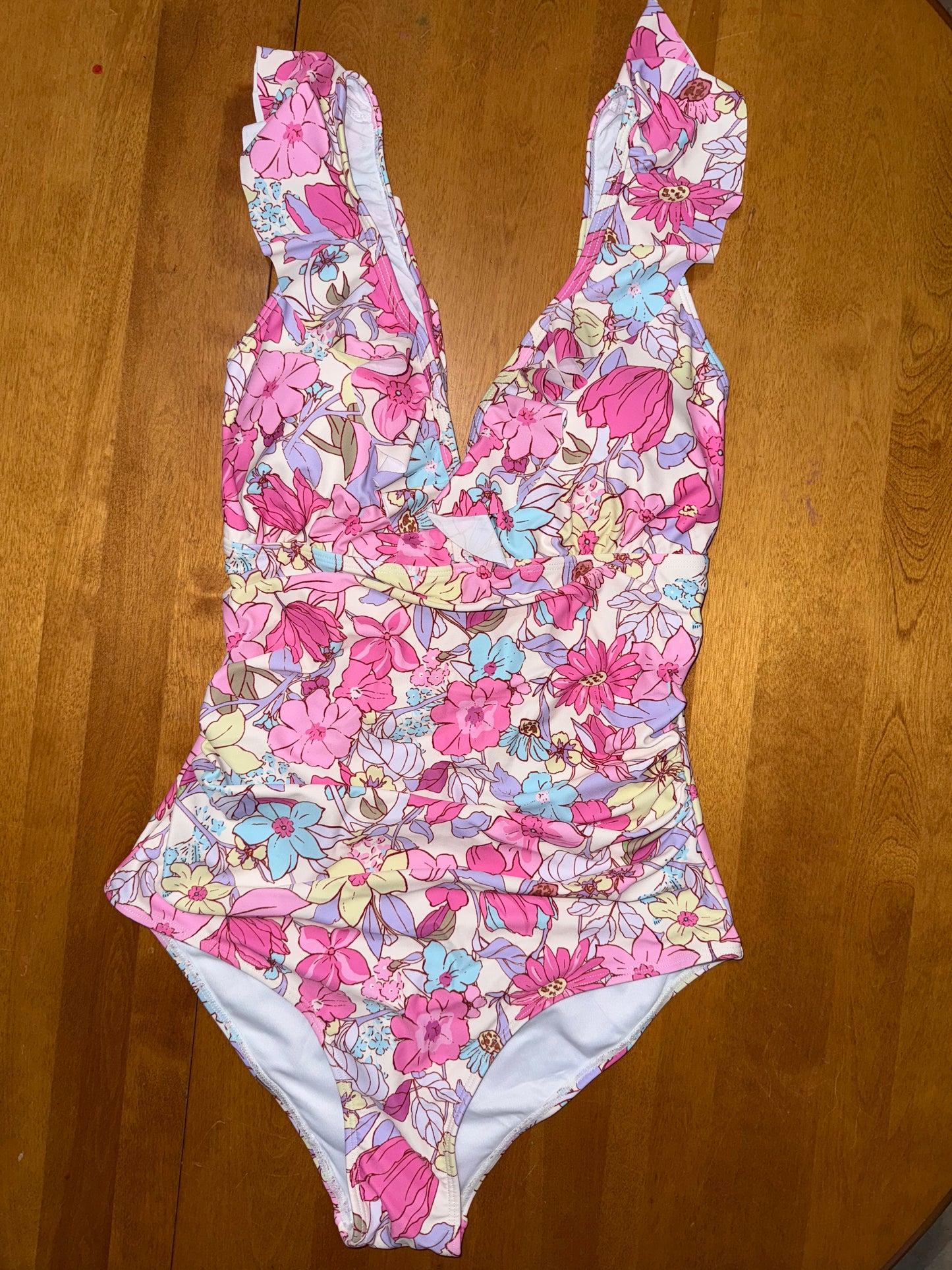 Pink Floral One Piece Swimsuit