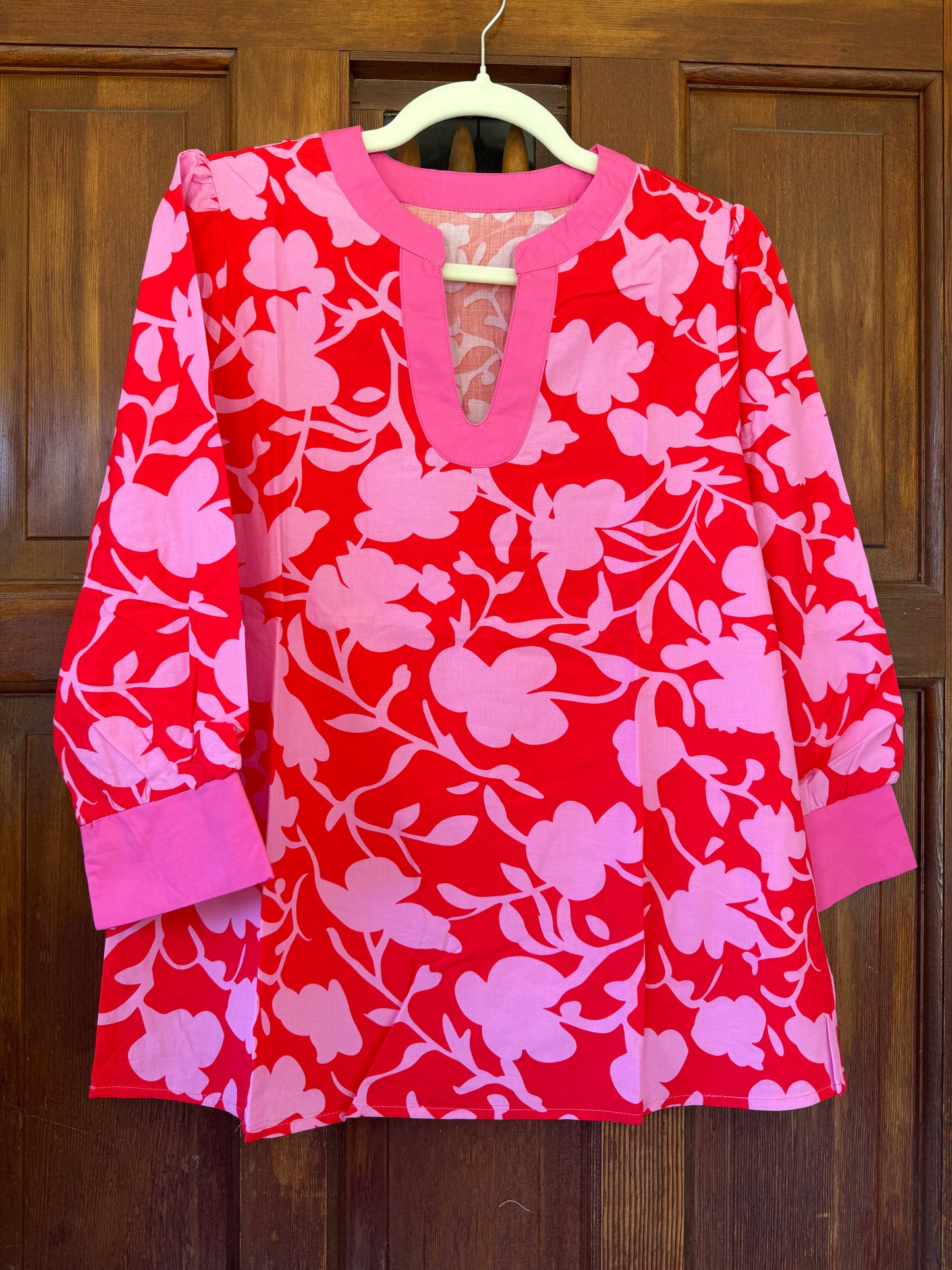 Pink & Red Floral Top