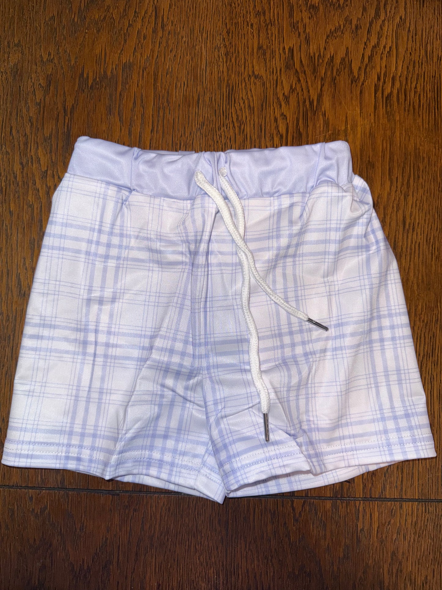 Light Blue Floral & Plaid Swim