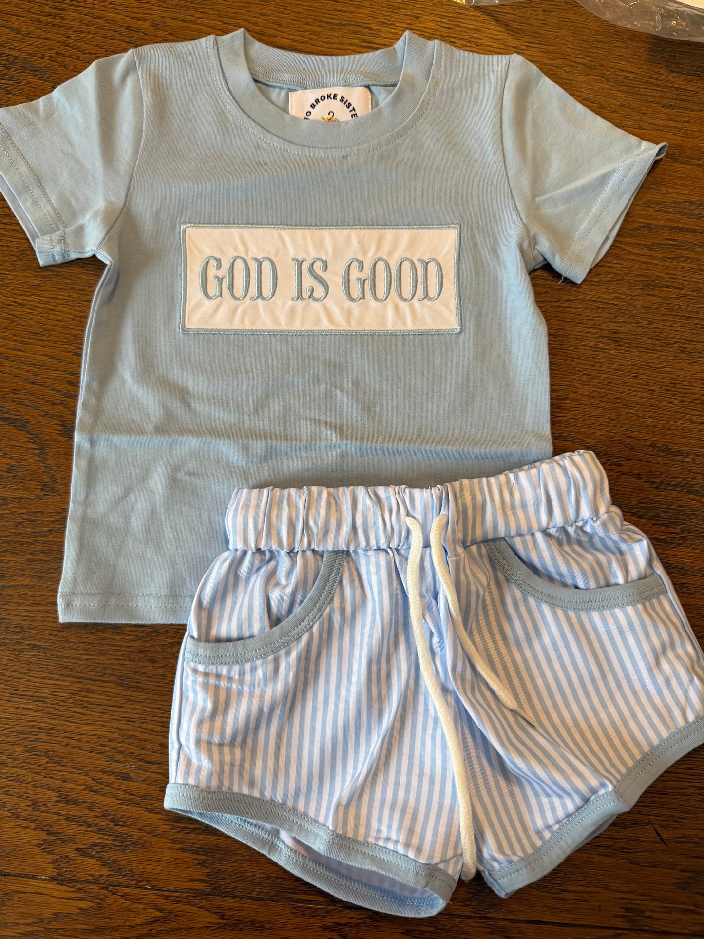 God Is Good Striped Short Set