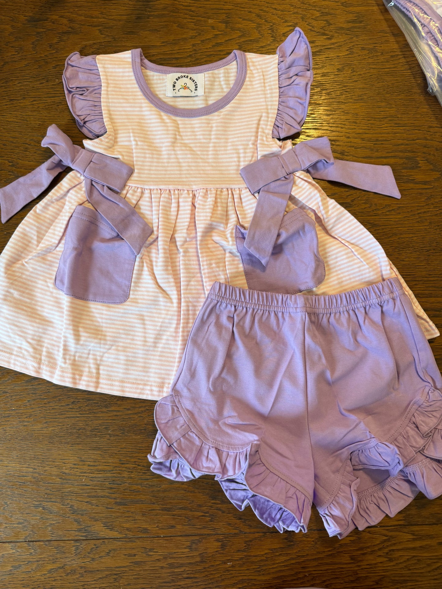Purple Stripe Short Set