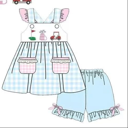 Light Blue Golf Short Set