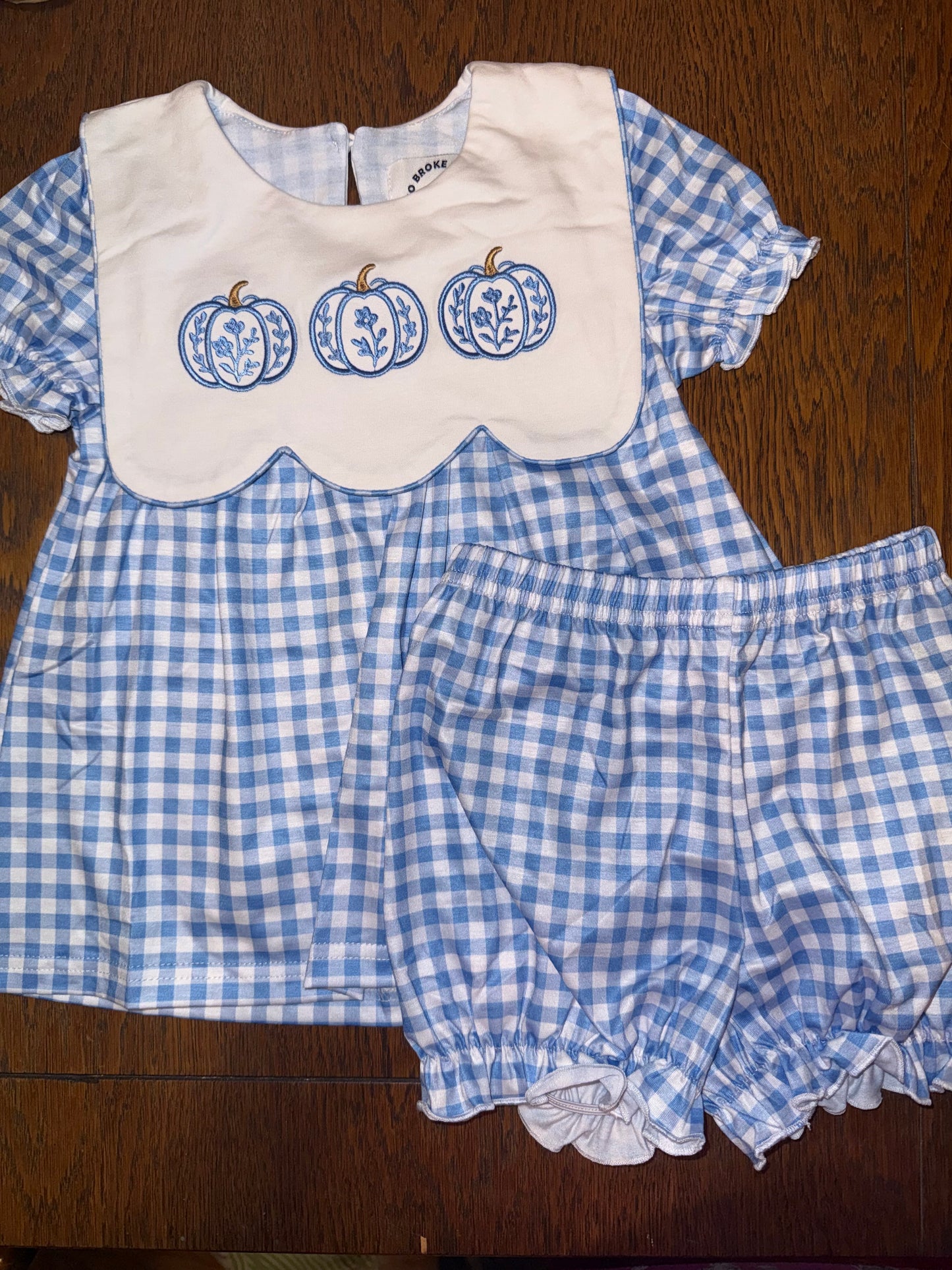 Blue Plaid Peter Pan Pumpkin Collar