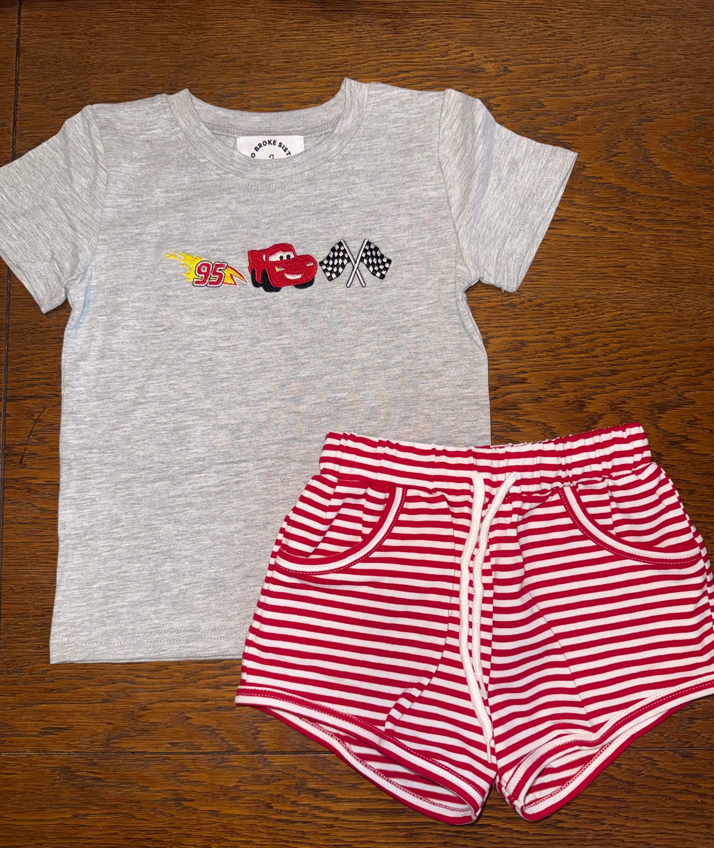 Grey Racing Boys Short Set