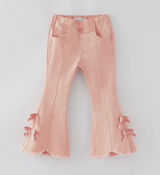 Girls Pink Flared Jeans