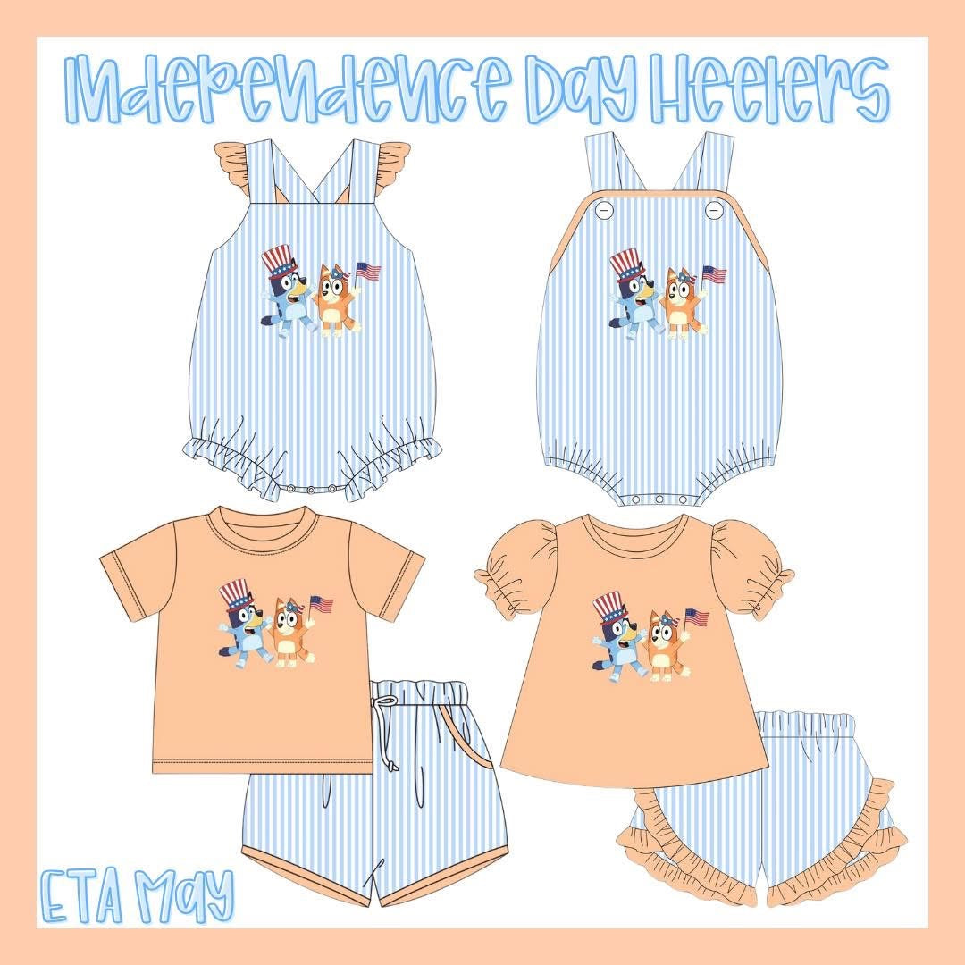 Independence Day Heelers Girls Short Set