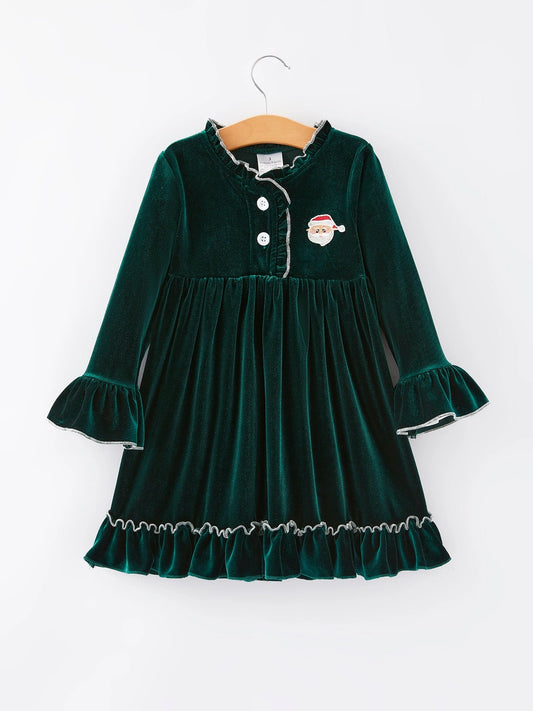 Girls Velvet Santa Nightgown
