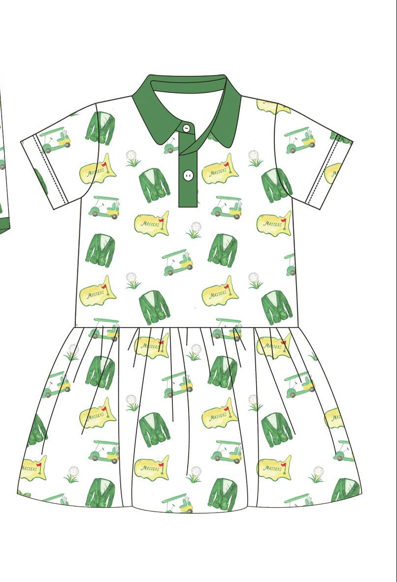 Green & White Golf Dress