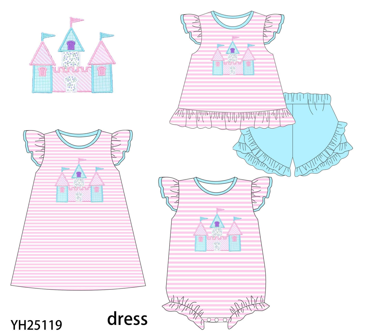 Pink Stripe Magical Castle