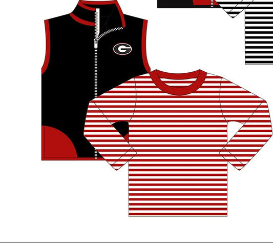 Striped Bulldog Shirt & Vest