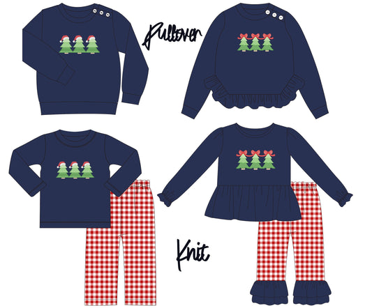 Red & Blue Triple Christmas Trees