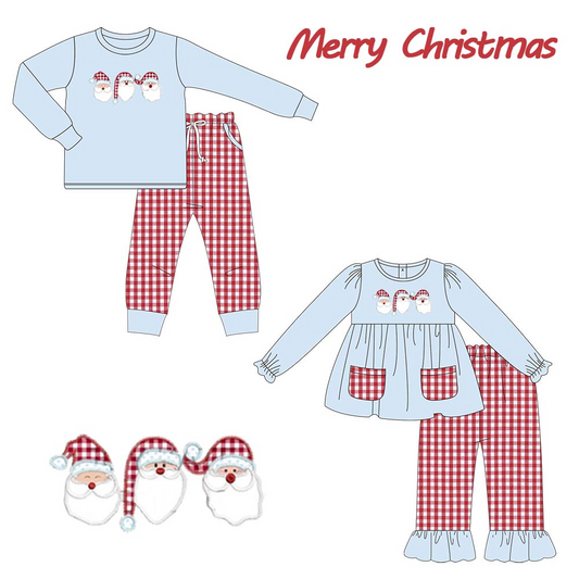 Red & Light Blue Santas Boys Set