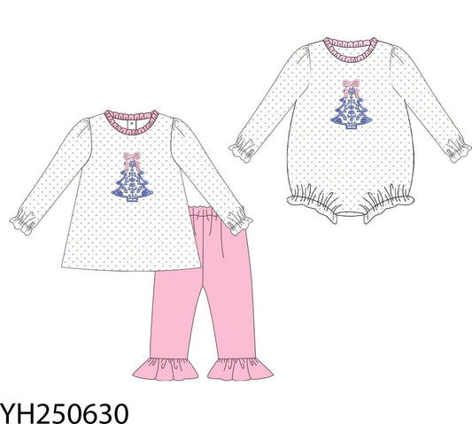 Bitty Dot Pink & Blue Christmas Tree