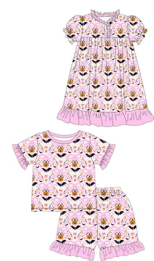 Pink Bats & Pumpkins Girls Pajamas