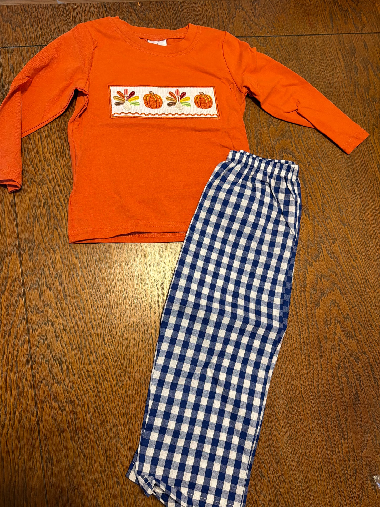 Turkey & Pumpkin Smocked Pant Set