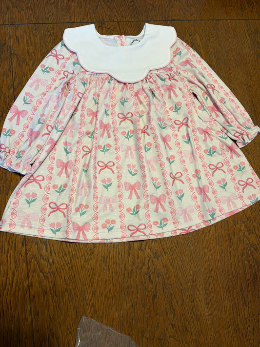 Cream & Pink Tulip Dress