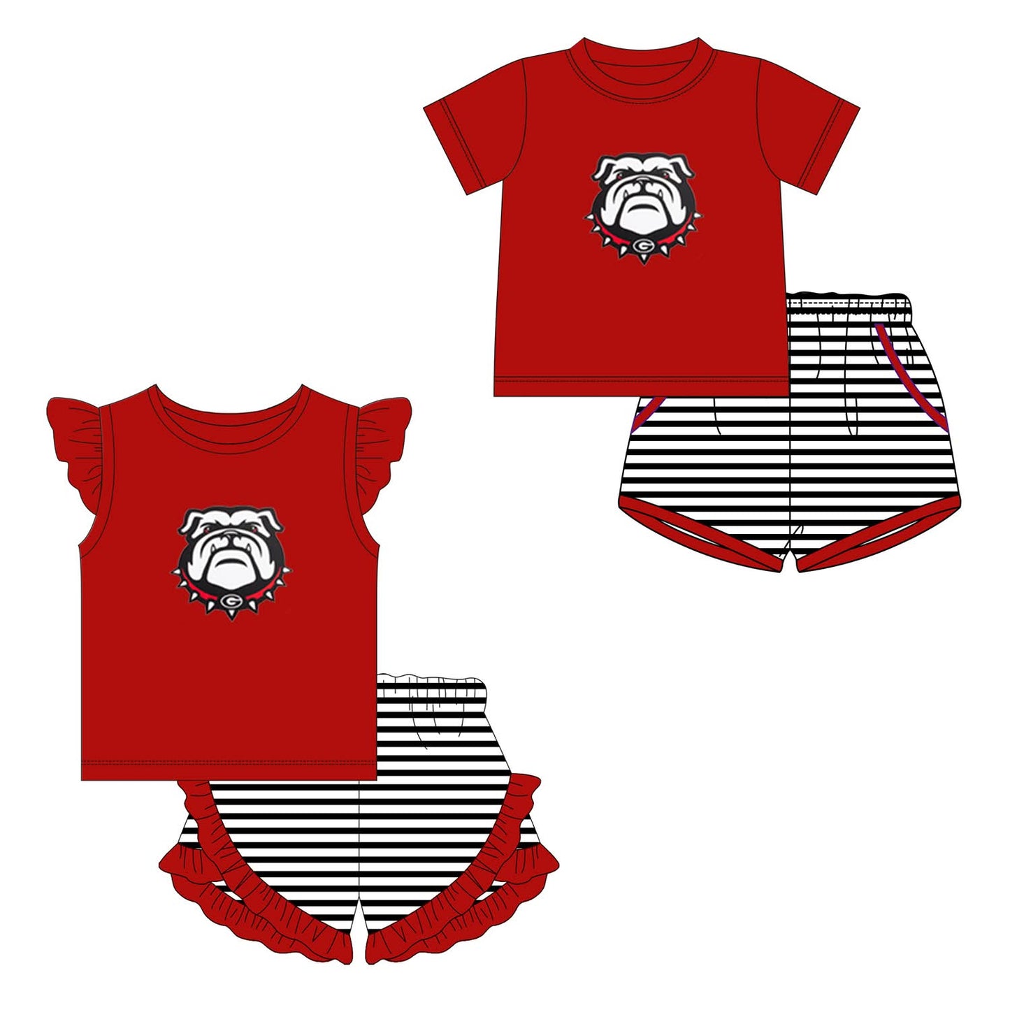 Dawgs Striped Short Set