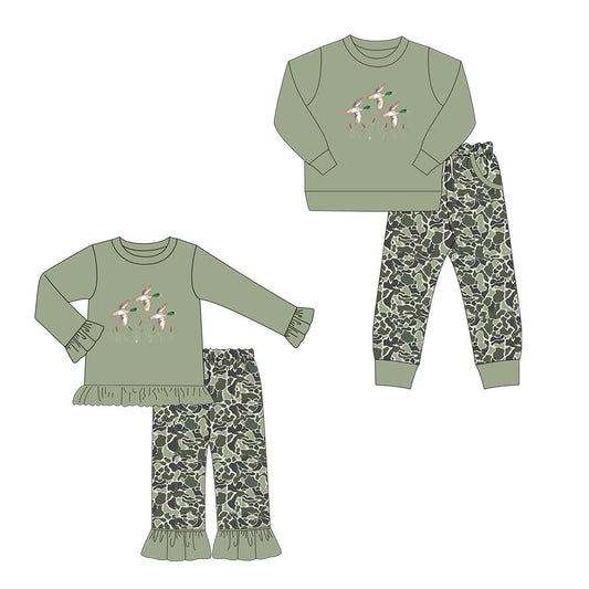 Sage Green Ducks & Camo Sibling Sets