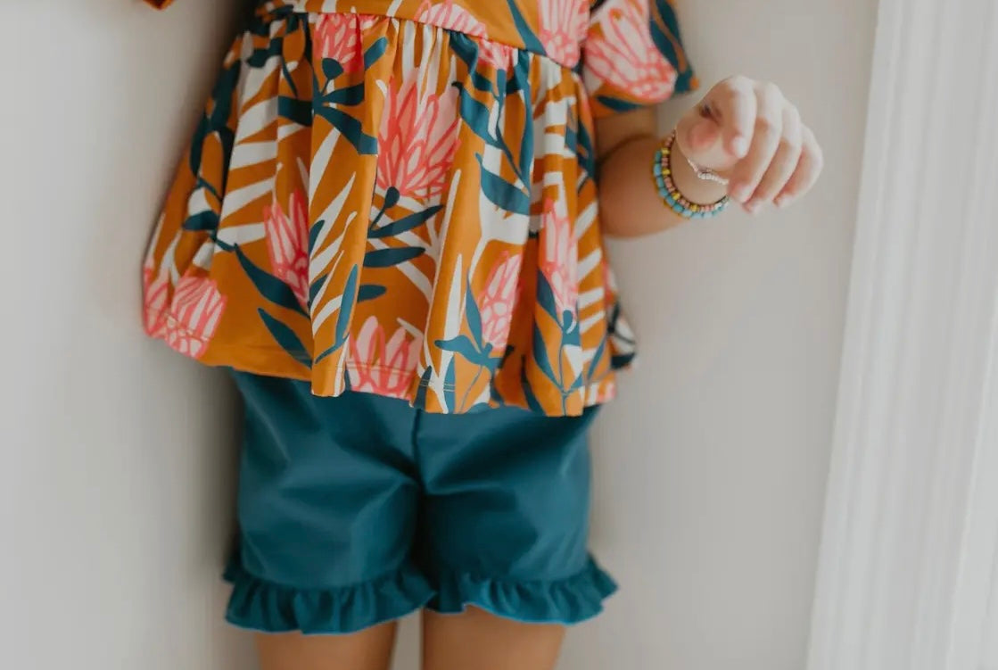 Teal & Tangerine Short Set