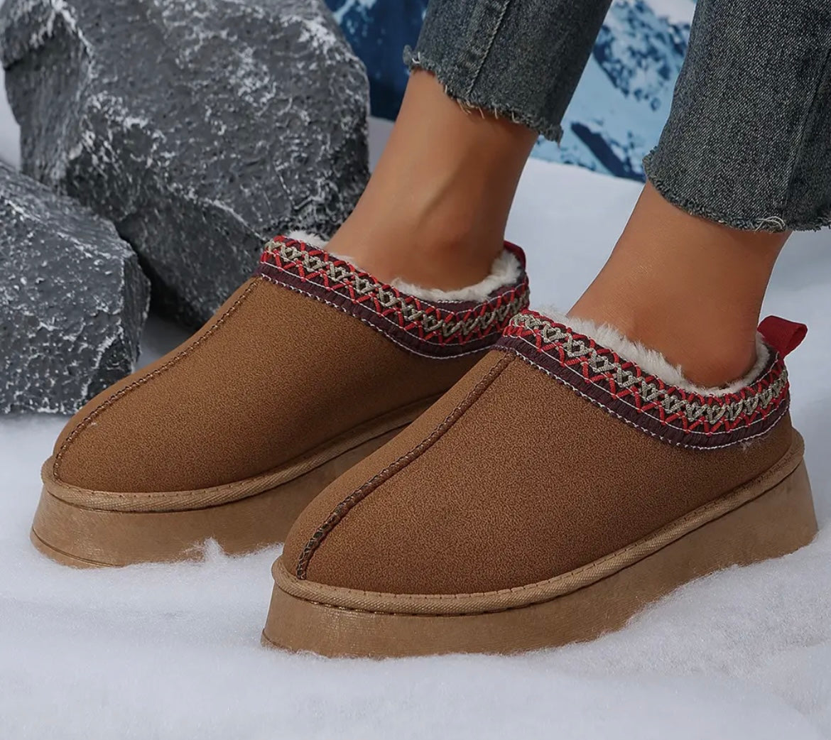 Suede Plush Lined Slip-ons