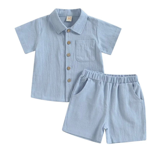 Boys Collared Linen Set