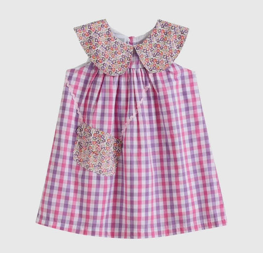 Lil Cactus Pink Plaid Pocket Dress