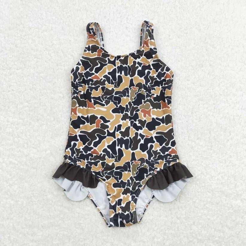 Girls Vintage Camo One Piece