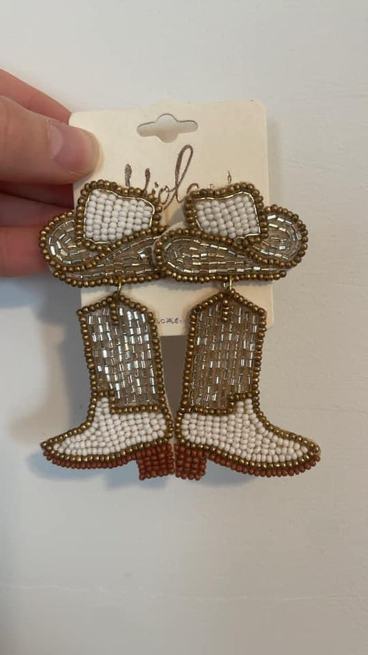 Beaded Boot Earrings