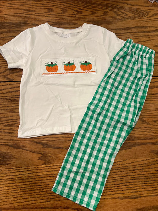 Smocked Pumpkin Pant Set