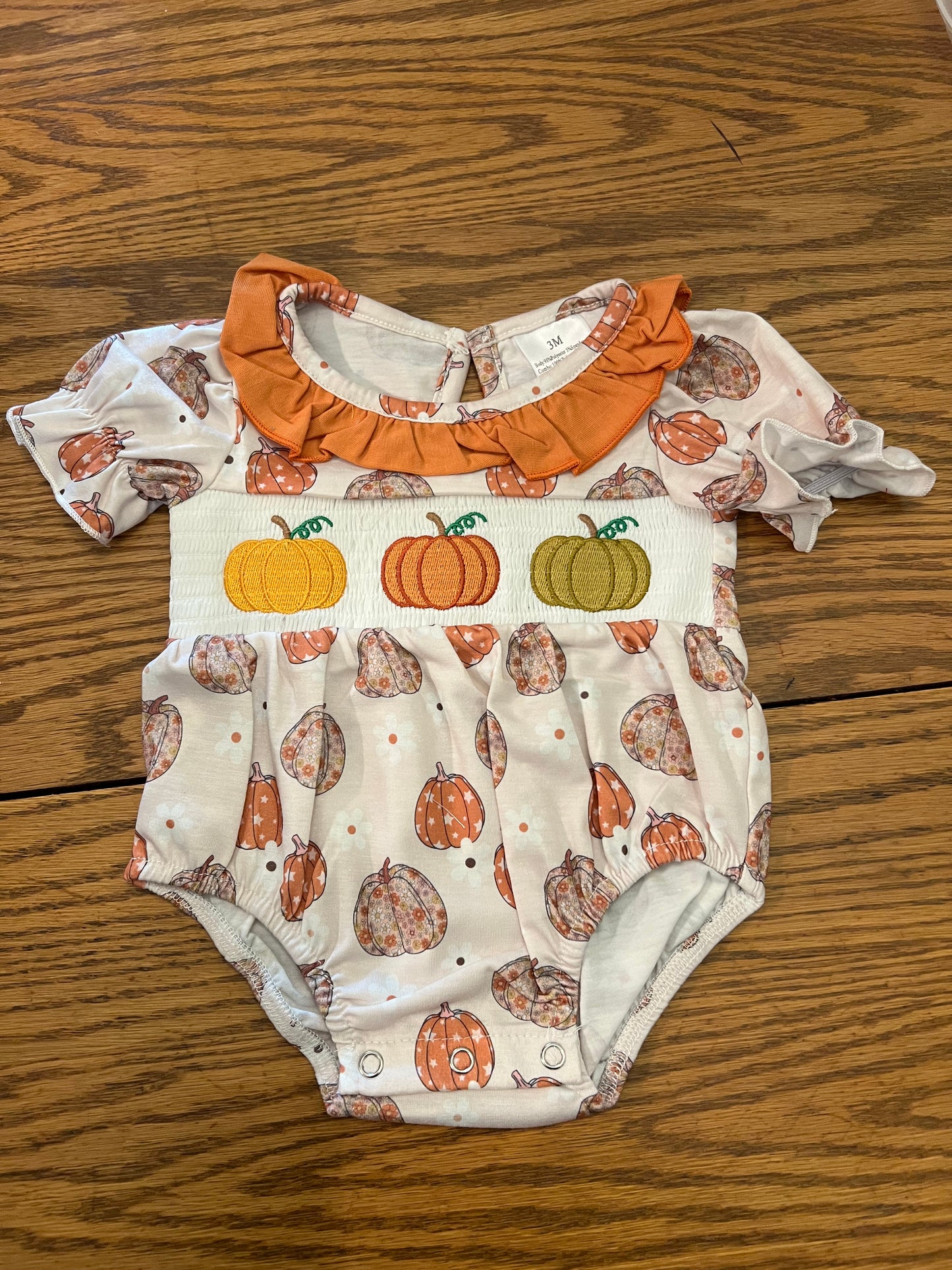 Smocked Colorful Pumpkin Bubble