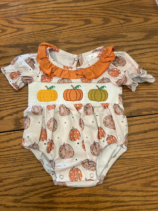 Smocked Colorful Pumpkin Bubble