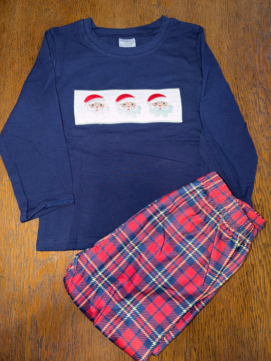 Smocked Santa With Plaid Pants