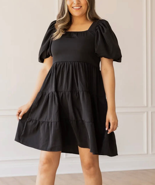 Black Puff Sleeve Dress