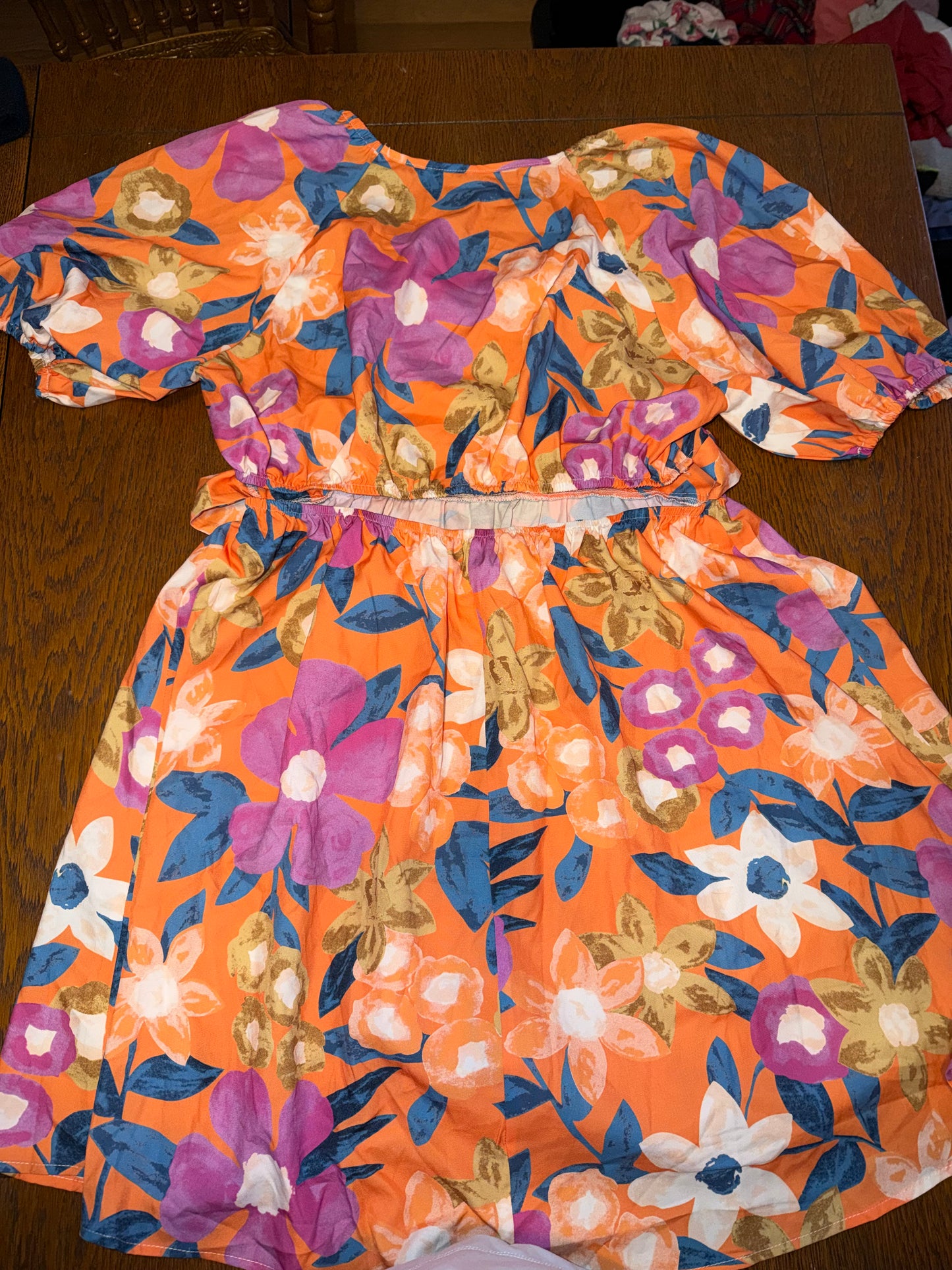 Orange & Purple Floral Dress