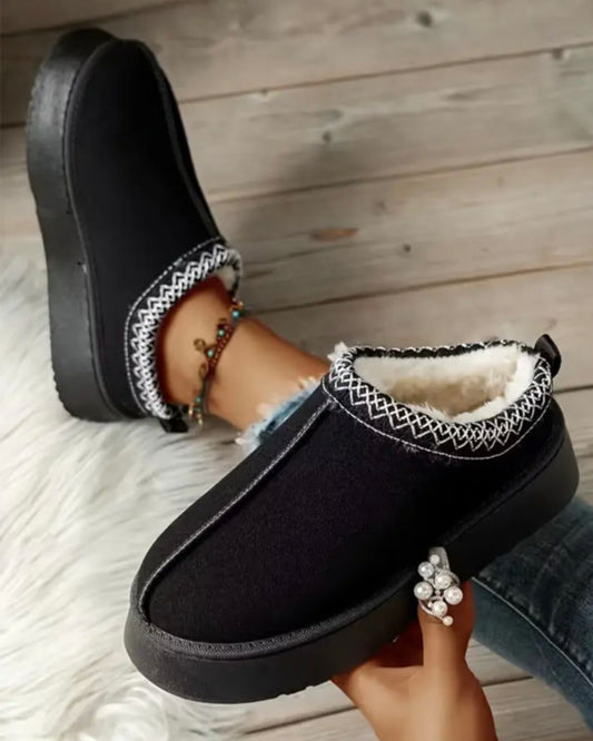 Black with White Trim Slipper