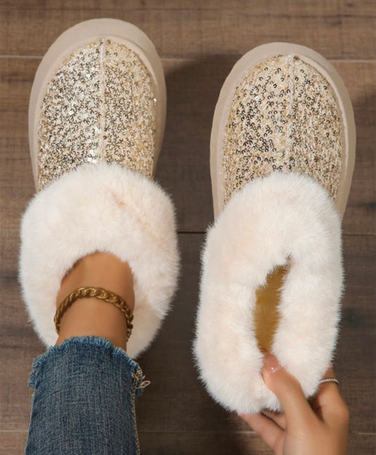Glitter Light Tan Slipper