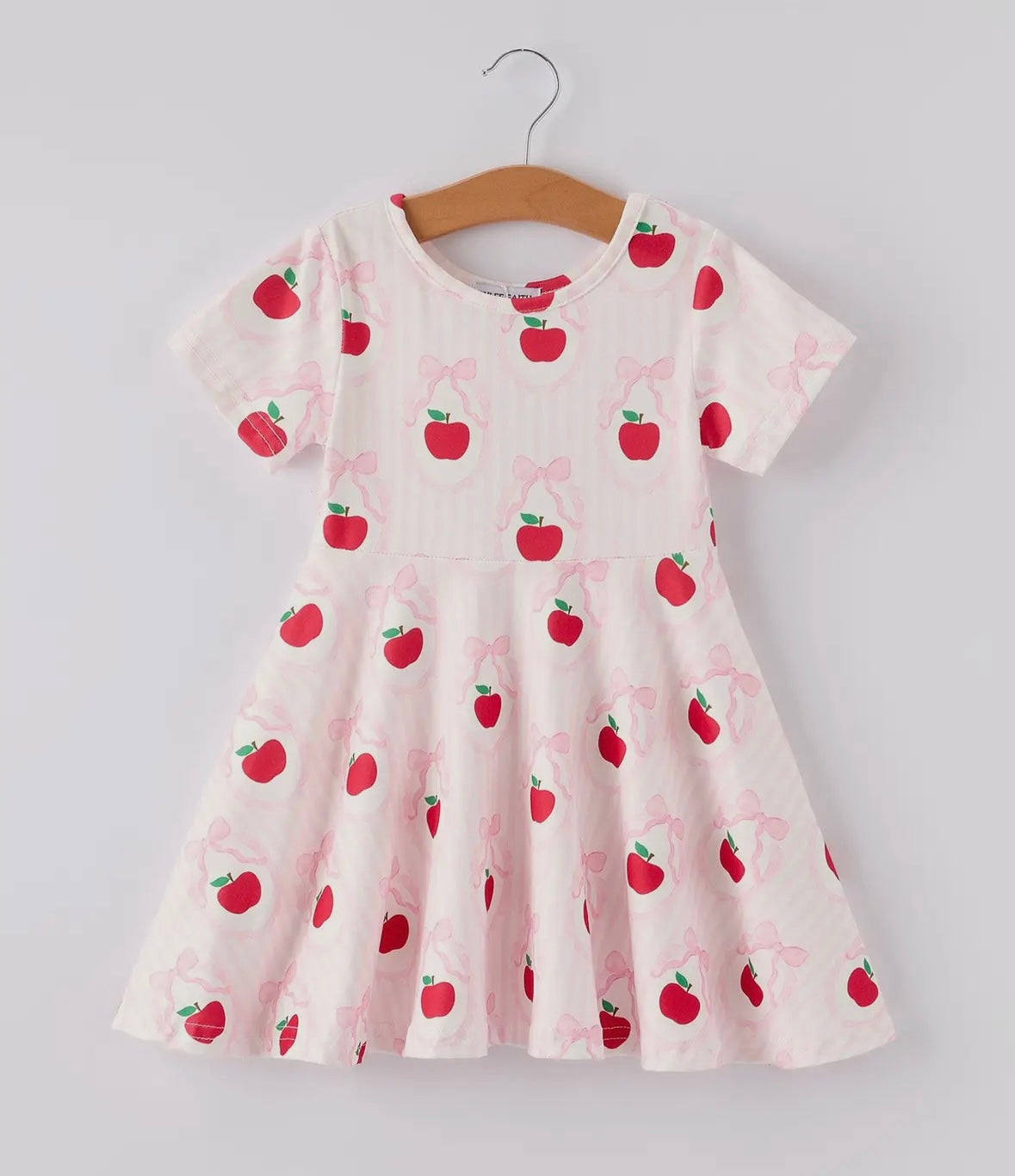 Light Pink Striped Apple Dress