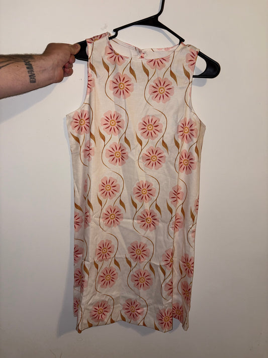 White Mini Dress with Pink Floral