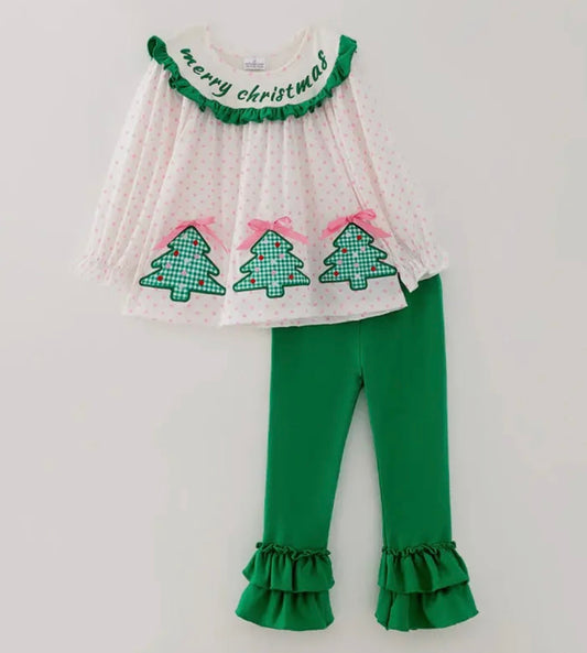 Pink & Green "Merry Christmas" Pant Set PREORDER