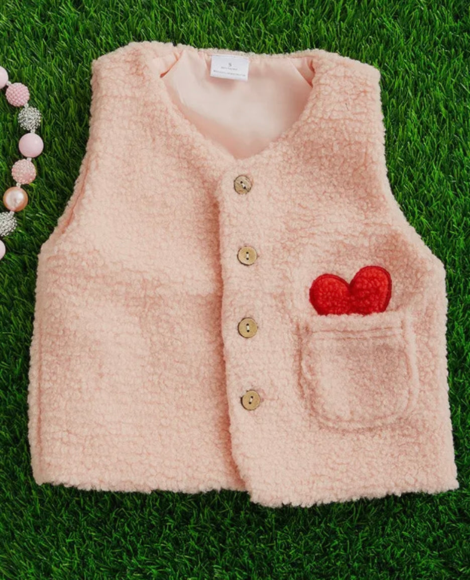 Pink Sherpa Vest
